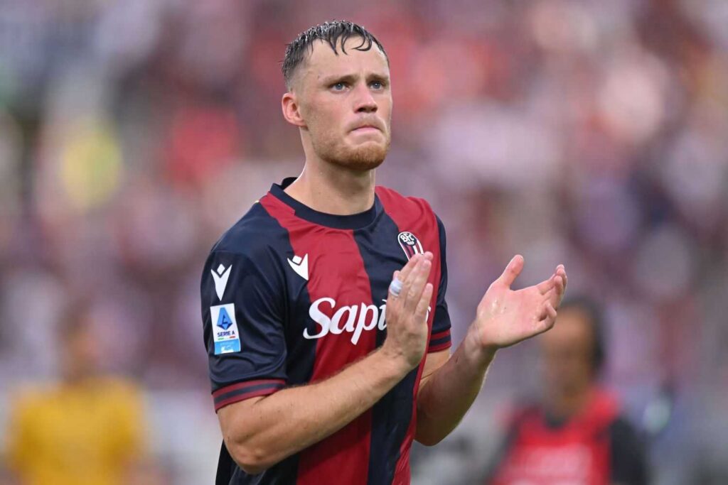 Beukema con la maglia del Bologna
