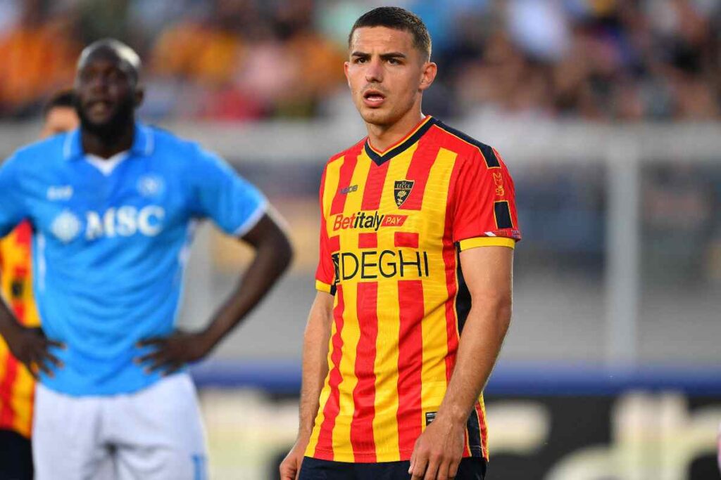 Krstovic con la maglia del Lecce