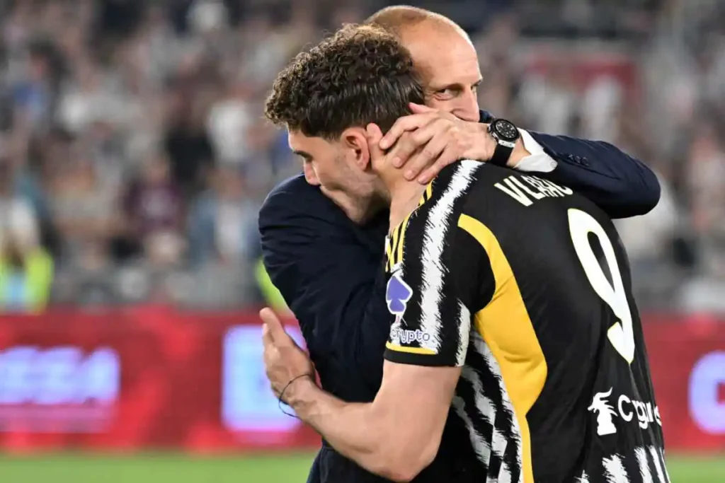 Vlahovic e Allegri