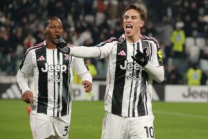 Yildiz esulta dopo il suo gol in Juventus-Cagliari