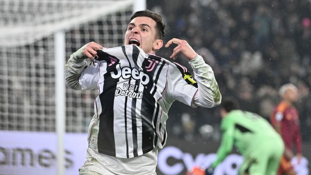 Conceicao esulta dopo il suo gol, che è valso il momentaneo 1-0 nel match tra Juventus e Roma