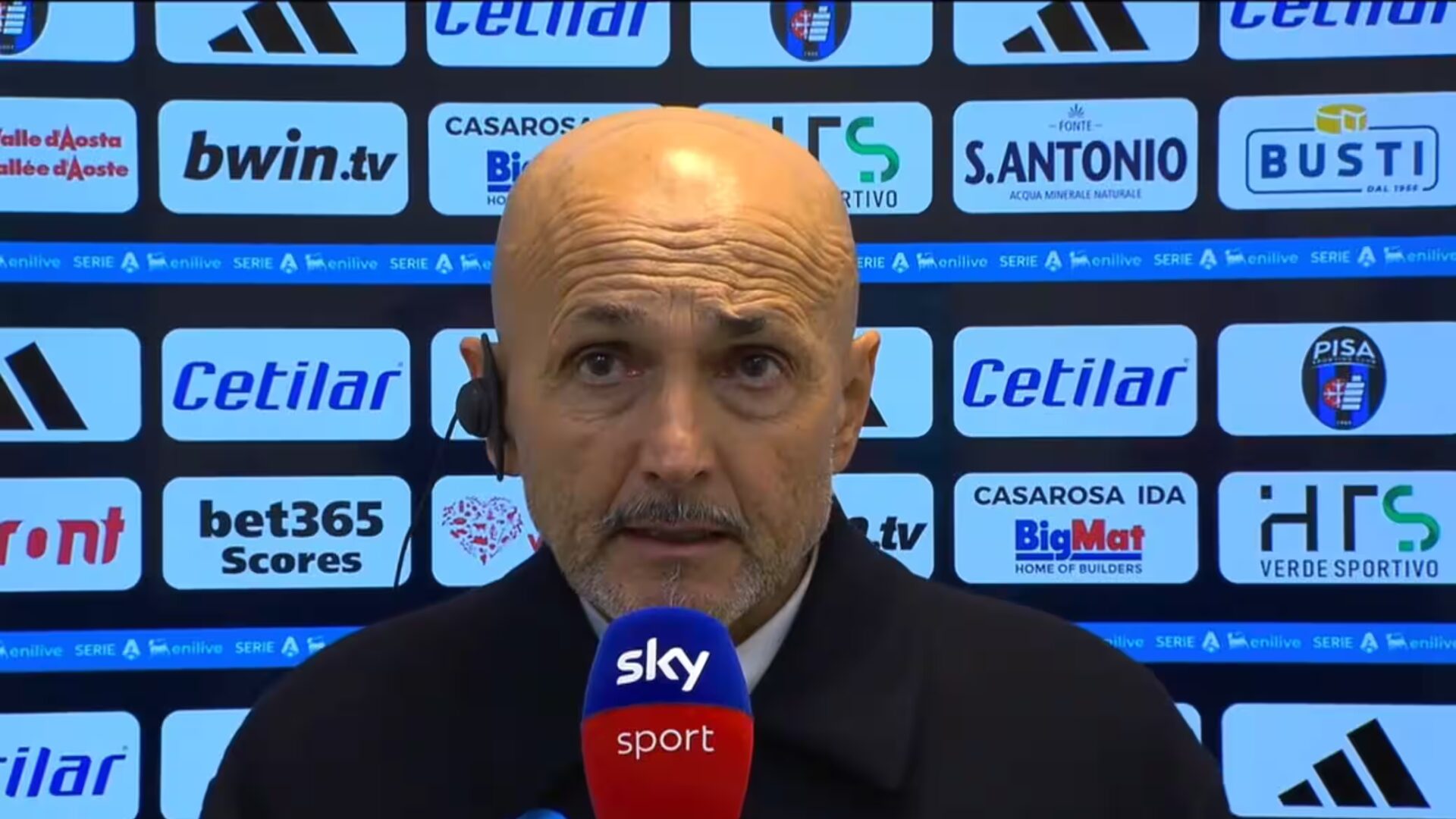 Spalletti parla ai microfoni di Sky dopo la vittoria per 0-2 contro il Pisa