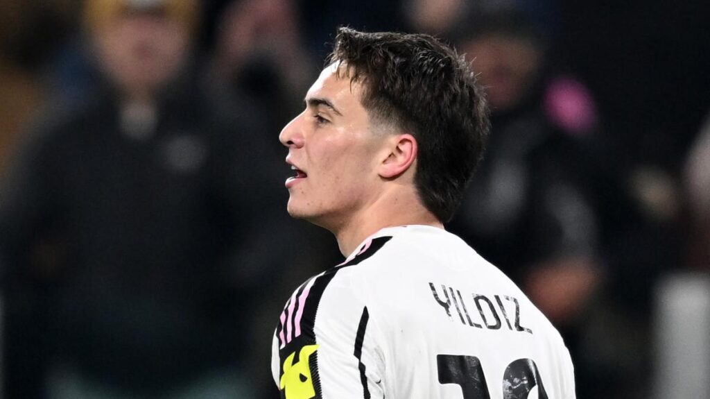 Yildiz festeggia del momentaneo 1-1 nella partita contro il Napoli