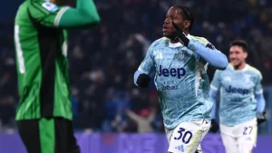David esulta dopo il gol del definitivo 0-3 contro il Sassuolo